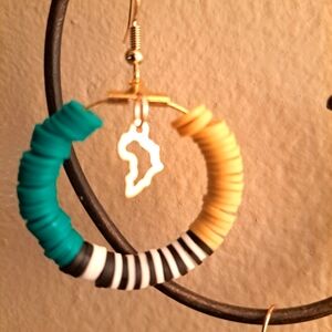 Green Yellow Africa earrings